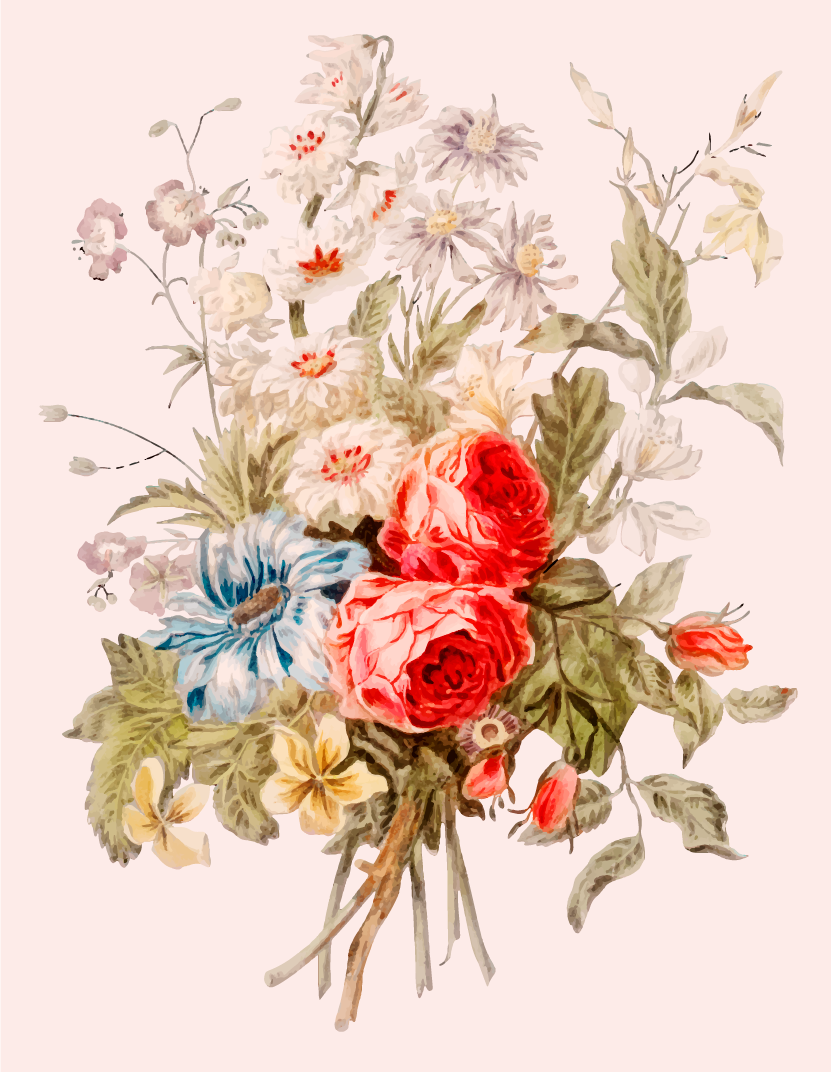 Utsøkt blomsteroppsats vinyl teppe blomster og planter - Tenstickers