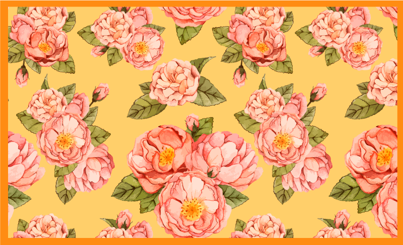 Blomstrende skjønnhet vinyl teppe blomster og planter - Tenstickers