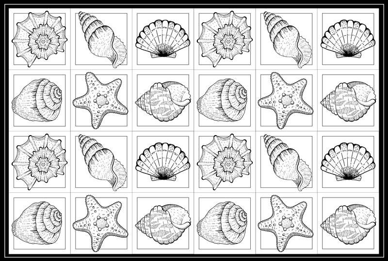 Skjellkunstverk vinyl teppe natur - Tenstickers