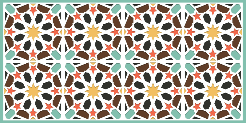 Fargerike stjerneklare fliser vinyl teppe hydraulisk - Tenstickers