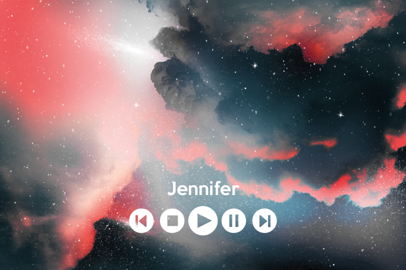 Tilpasset musikk i verdensrommet vinyl teppe ungdom - Tenstickers