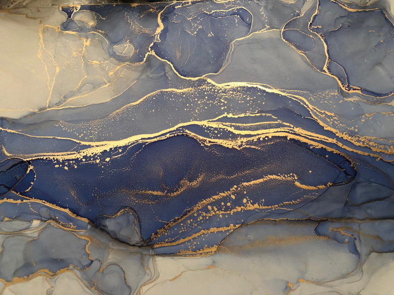 Marineblå stein gulvfliser - Tenstickers