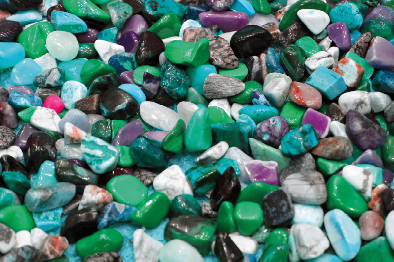 Samling av fargerike steiner gulvfliser - Tenstickers