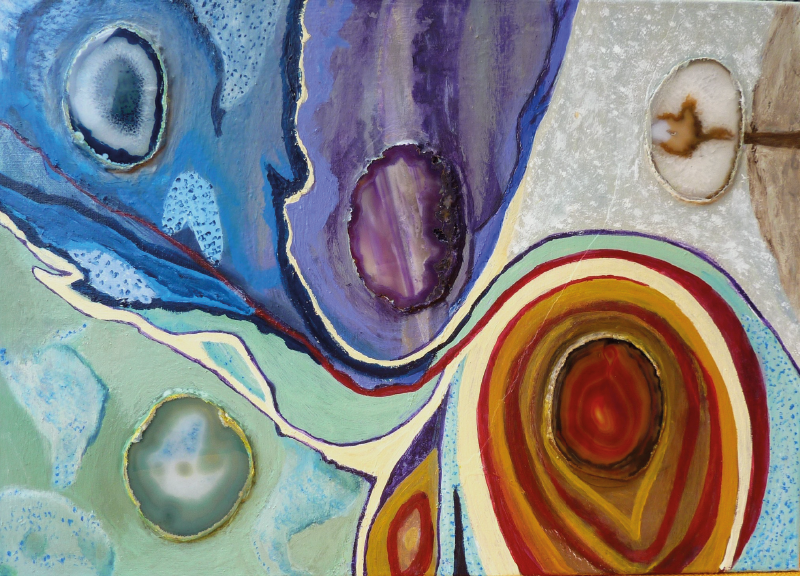 Fargerike virvler marmor vinylteppe - Tenstickers