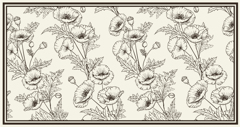 Blomstermønster vinyl teppe stue - Tenstickers