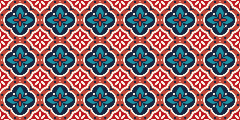 Rød vinyl gulvmatte fliseteppe - Tenstickers