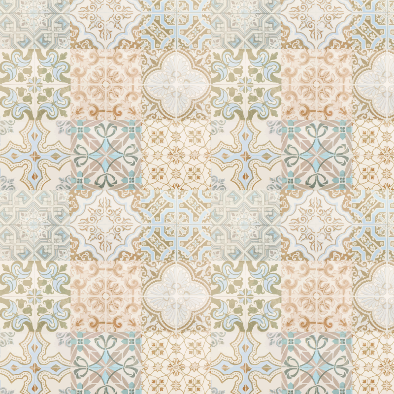 Gammel relikvie spansk stil fliseteppe - Tenstickers