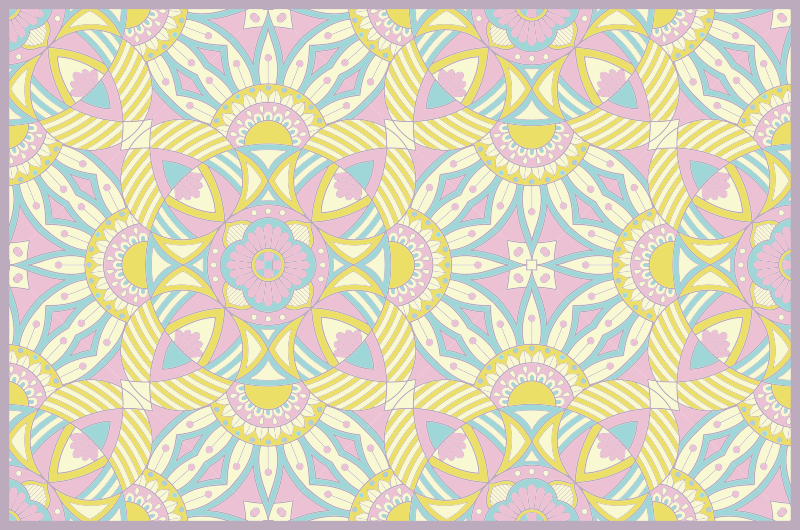 Mandala sømløse fargerike kjøkkengulvfliser - Tenstickers