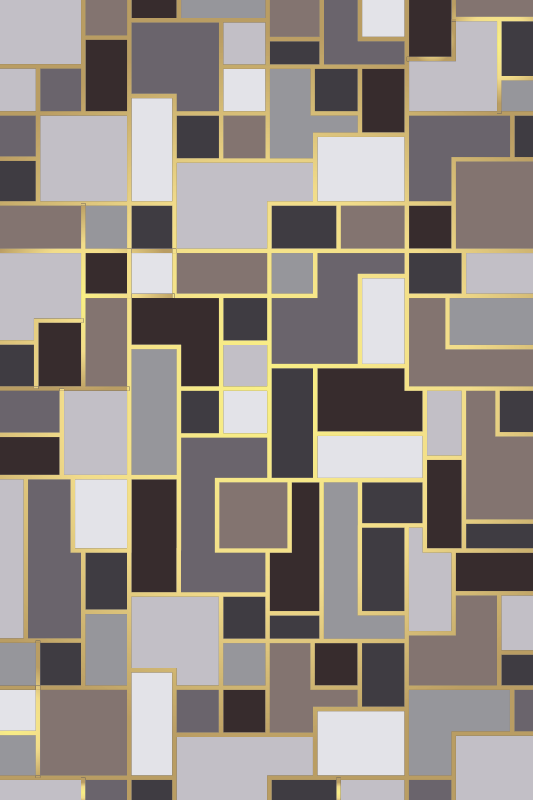 Grå rektangler mosaikk gulvfliser - Tenstickers