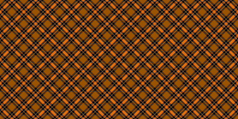 Svart og oransje tartan vintage vinyl teppe - Tenstickers