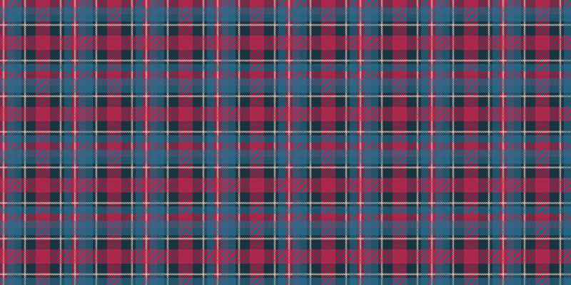 Blå og rød tartan vintage vinyl teppe - Tenstickers