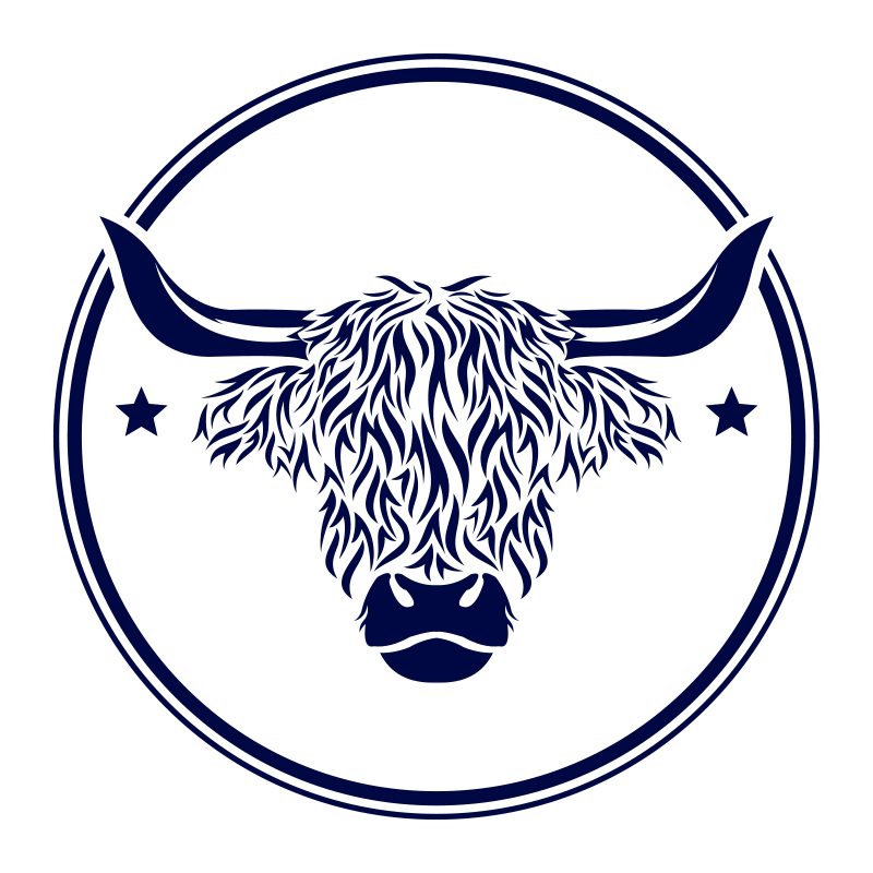 Skotsk ku vinyl teppe dyreteppe - Tenstickers