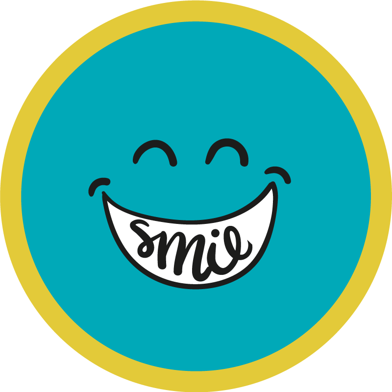 Motiverende smil sitat tilpasset vinyl teppe - Tenstickers