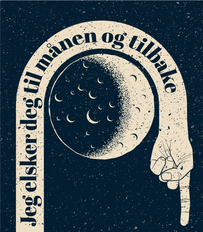 Jeg elsker deg til månen sitat tilpasset vinyl teppe - Tenstickers