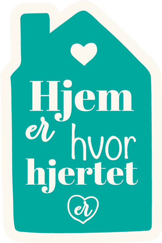 Hjemmet er der hjertet er sitat tilpasset vinyl teppe - Tenstickers