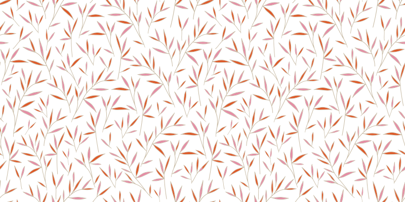 Delikat bladmønster vinyl teppe blomster og planter - Tenstickers