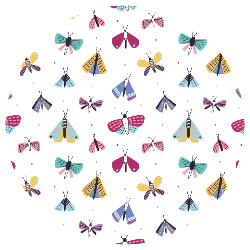 Fargerik insektsamling vinyl teppe baby - Tenstickers