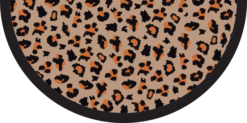 Halvt rund leopardteppe dyreprint vinyl teppe - Tenstickers