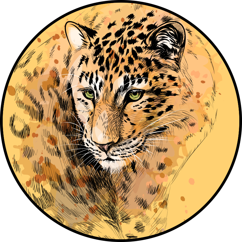Leopardansikt vinyl teppe dyr - Tenstickers