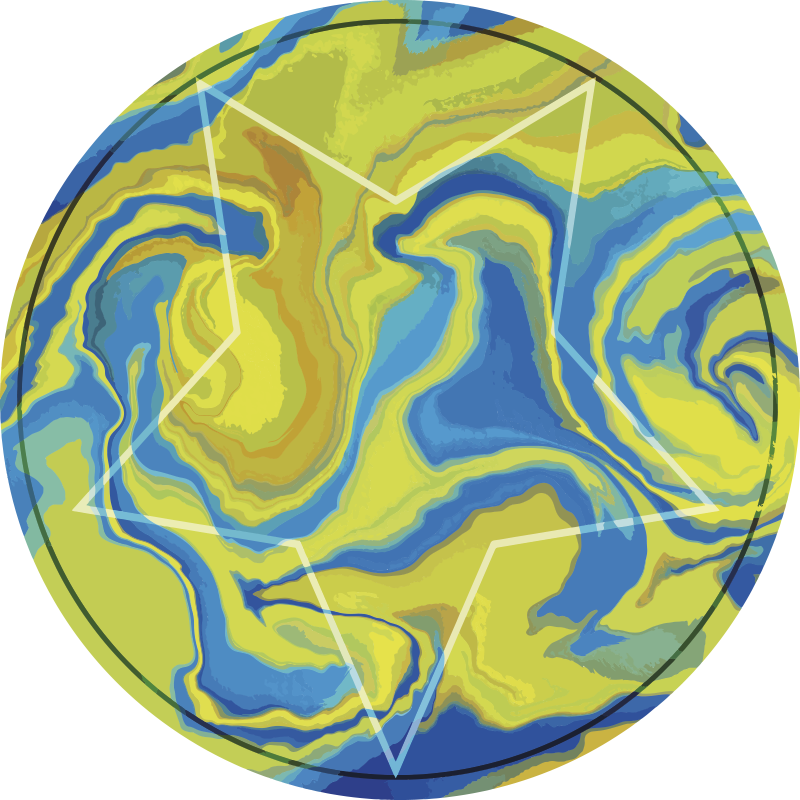 Blå og gul stjerne tekstur vinyl teppe - Tenstickers