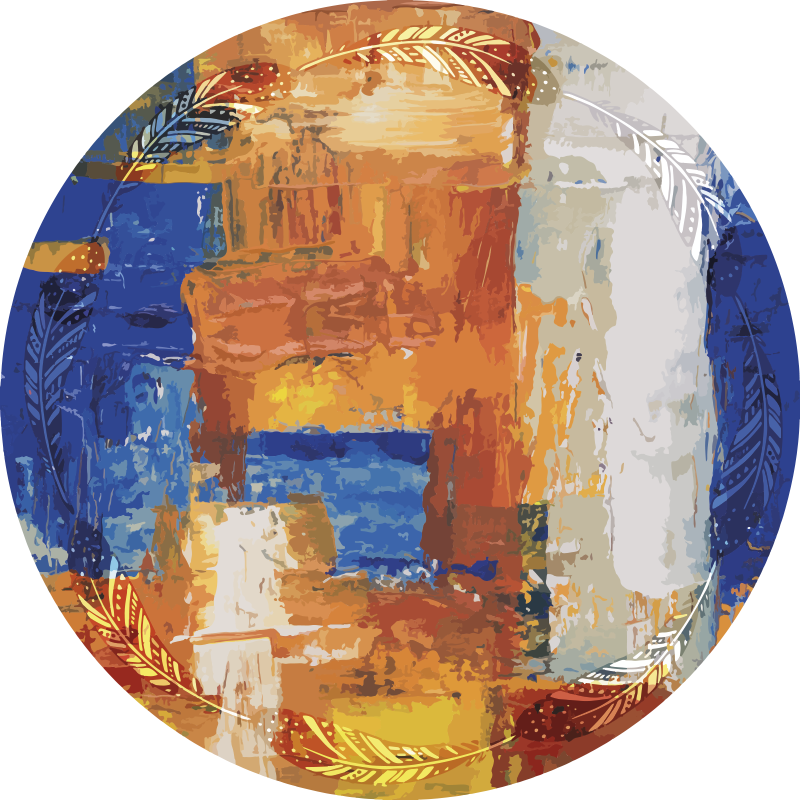 Boho abstrakt nødt vinyl teppe moderne teppe - Tenstickers