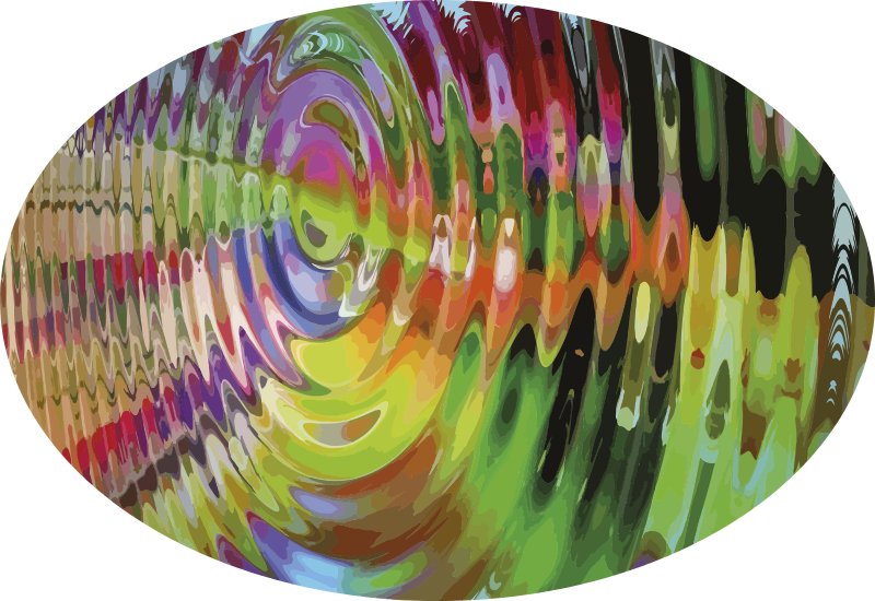 Konsentrisk flerfarget moderne vinyl teppe - Tenstickers