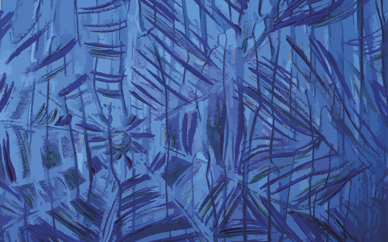 Blått blekkområdet vinyl teppe moderne teppe - Tenstickers