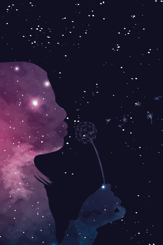 Univers jente ungdoms vinyl teppe - Tenstickers