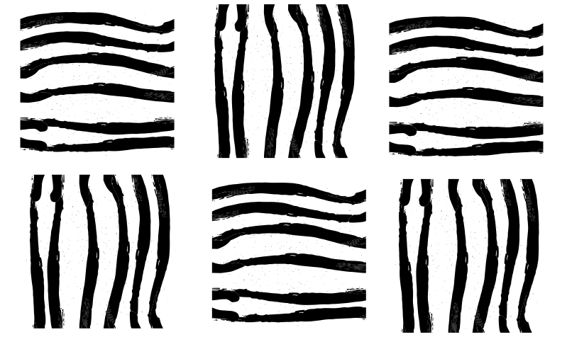 Organiske svarte linjer Vinyl teppe striper - Tenstickers