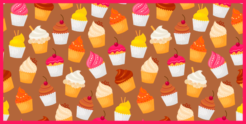 Cupcake mønster moderne vinyl teppe - Tenstickers
