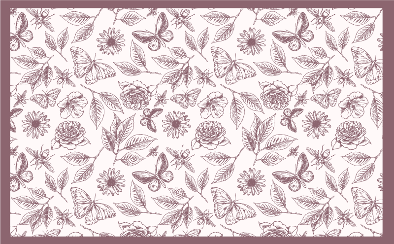 Diskret blomsteroppsats vinyl teppe blomster og planter - Tenstickers