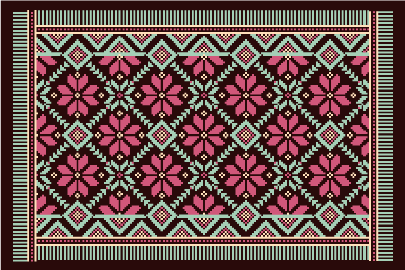 Nordisk blomsterinspirasjon vinyl teppe stue - Tenstickers