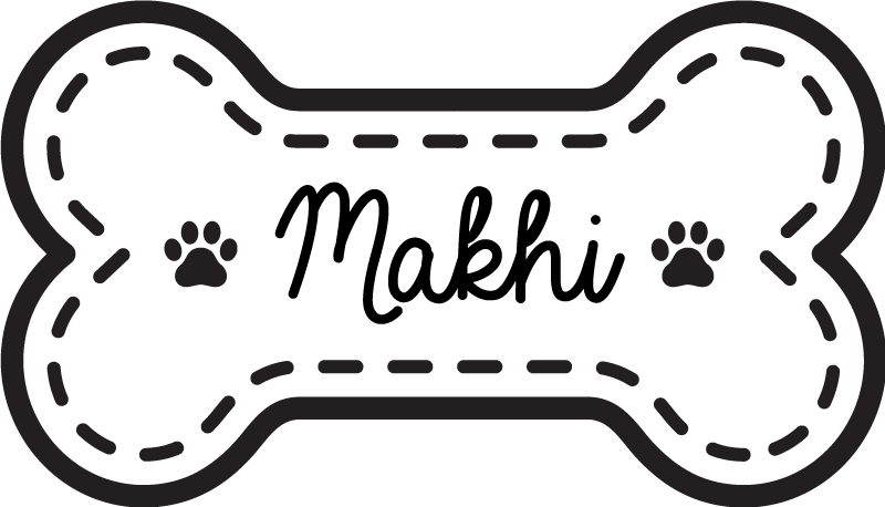 Hundebeinform vinyl teppe med navn - Tenstickers