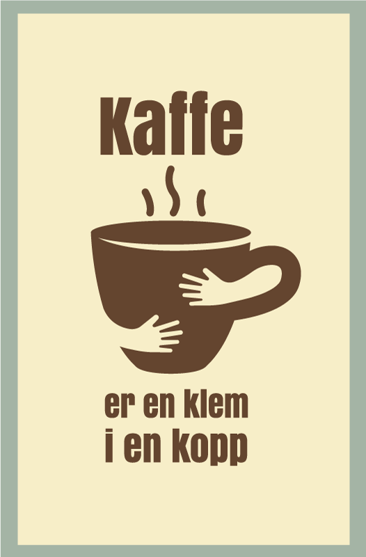 Kaffe er en klem i et spesialtilpasset vinyl teppe - Tenstickers