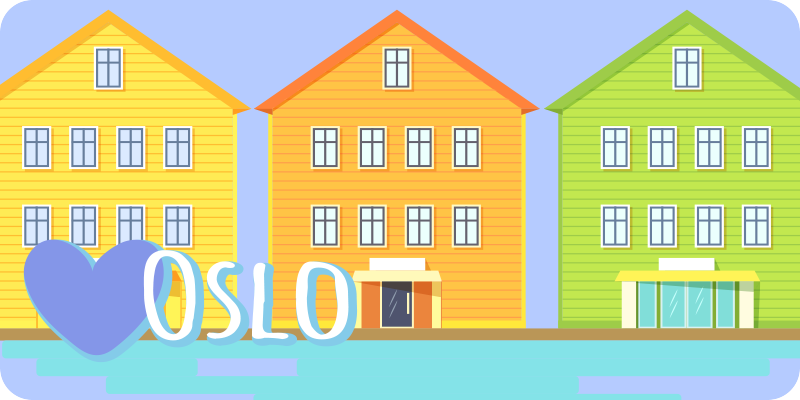 Jeg elsker oslo med hus vinyl teppe sagn og tekster - Tenstickers