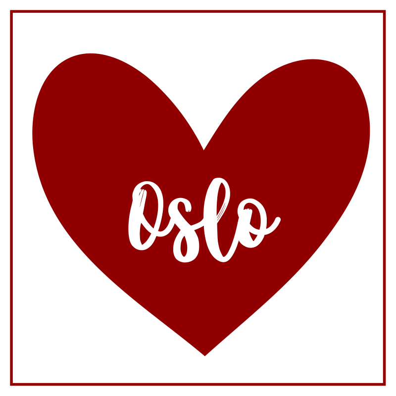 Oslo kjærlighet rødt hjerte nordisk vinyl teppe - Tenstickers