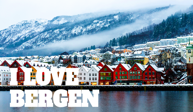 Jeg elsker bergen nordisk vinyl teppe - Tenstickers