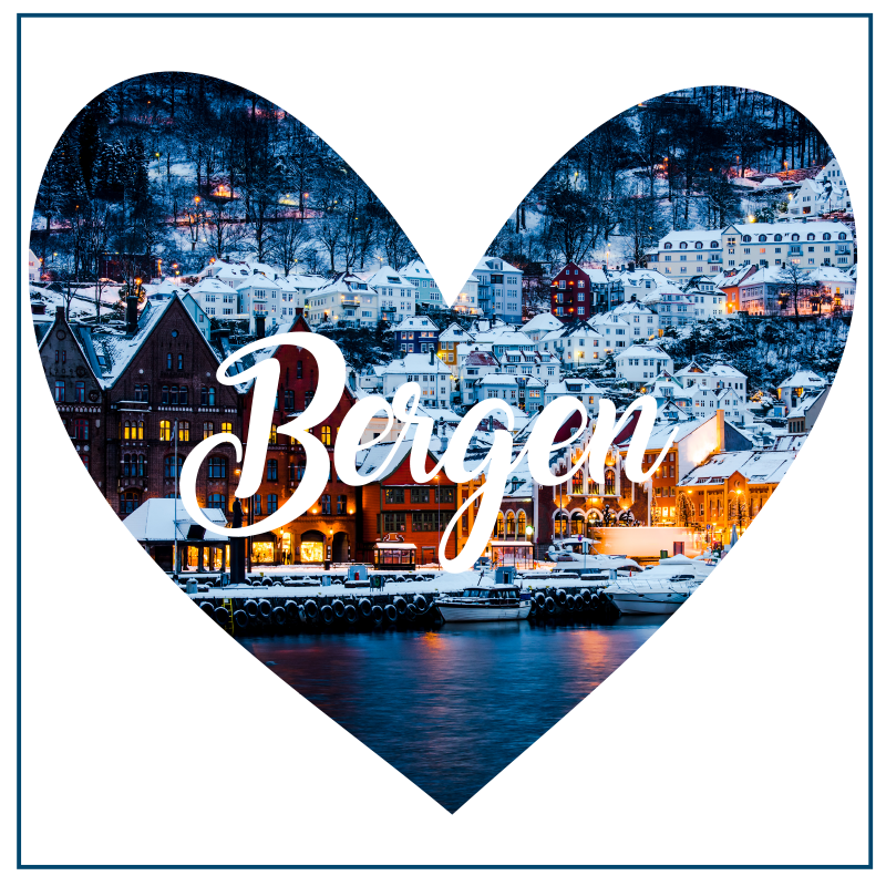 Jeg elsker bergen city heart nordisk vinyl teppe - Tenstickers