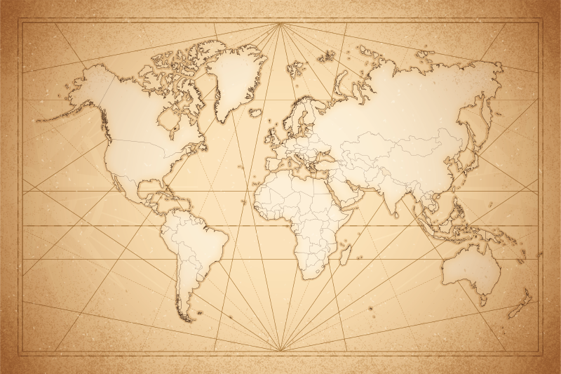 Verdenskartteppe fra 1800-tallet - Tenstickers