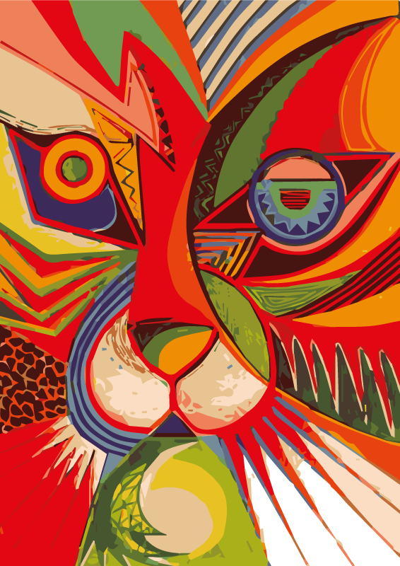 Moderne kunst geometrisk tiger vinyl teppe - Tenstickers