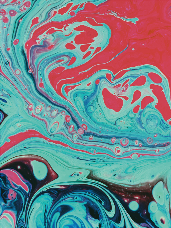 Moderne kunst fargerike bølger vinyl teppe - Tenstickers