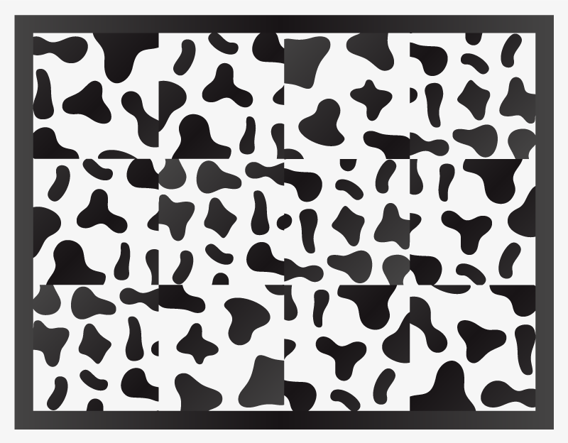 Ku fliser animal print vinyl teppe - Tenstickers