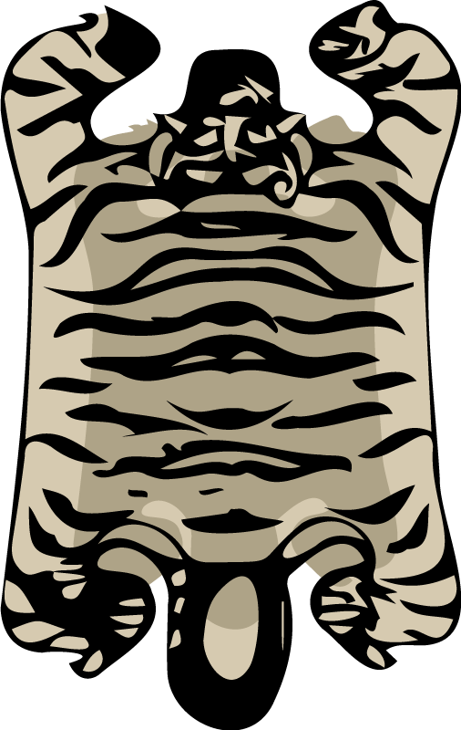 Stilige tigerstriper vinyl teppe dyreavtrykk - Tenstickers