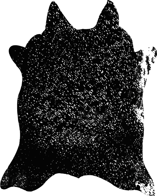 Svart ku dyretrykk vinyl teppe - Tenstickers