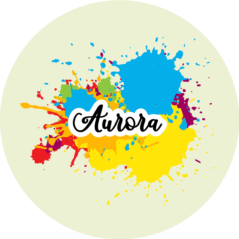 Farger og navn personlig vinyl teppe - Tenstickers