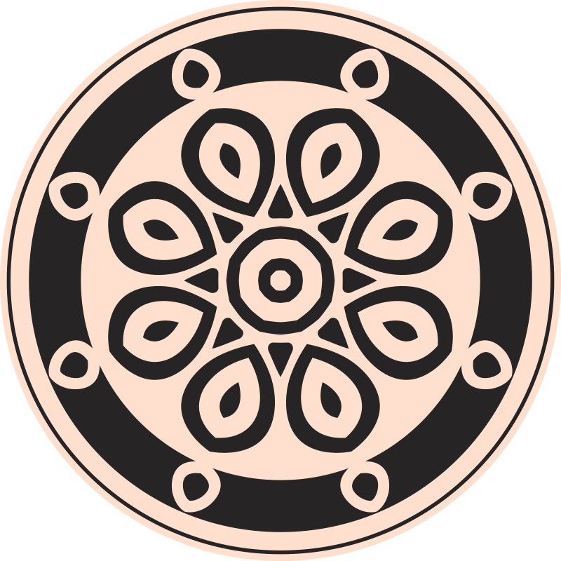 Elegant sirkulært motiv vinyl teppe mandala - Tenstickers