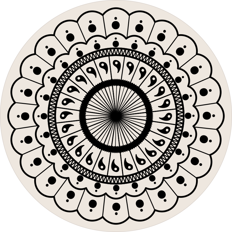 Sirkulært boho mandala soveromteppe - Tenstickers