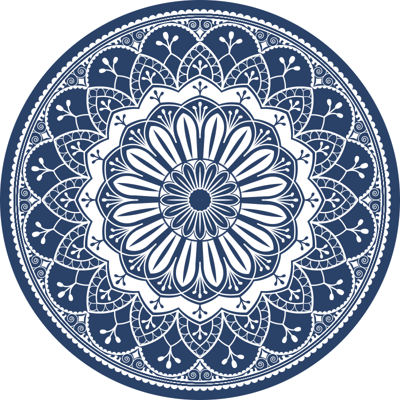 Marine botaniske sammensetning vinyl teppe mandala - Tenstickers