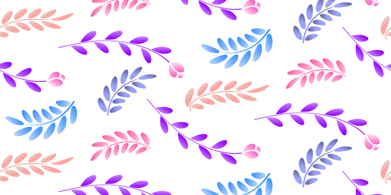 Botanisk bladelement vinyl teppe blomster og planter - Tenstickers