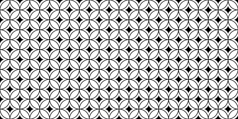 Svarte og hvite sirkler vinyl teppe hydraulisk - Tenstickers